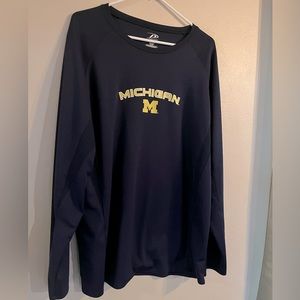Michigan Wolverines long sleeve tee shirt men’s XL blue lightweight comfy soft